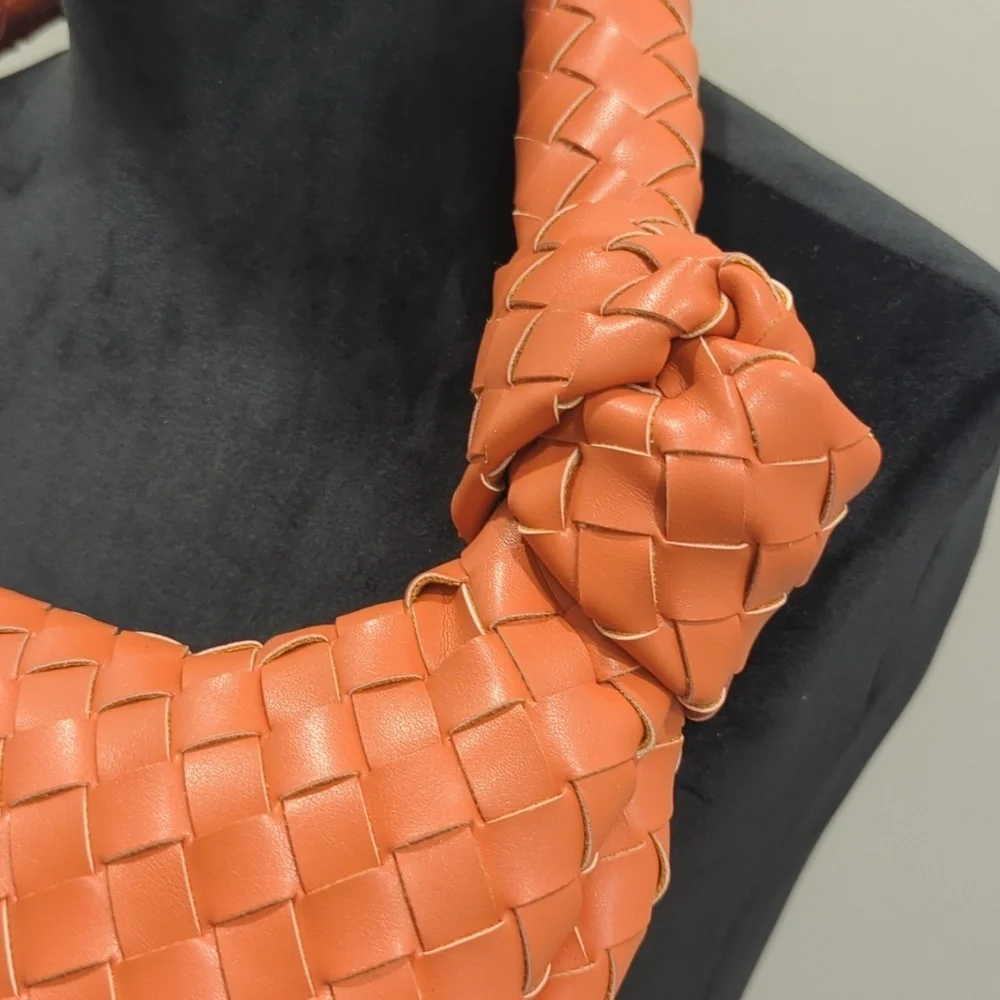 a new day Woven Hobo Shoulder Bag in Coral Orange - Picture 4 of 10